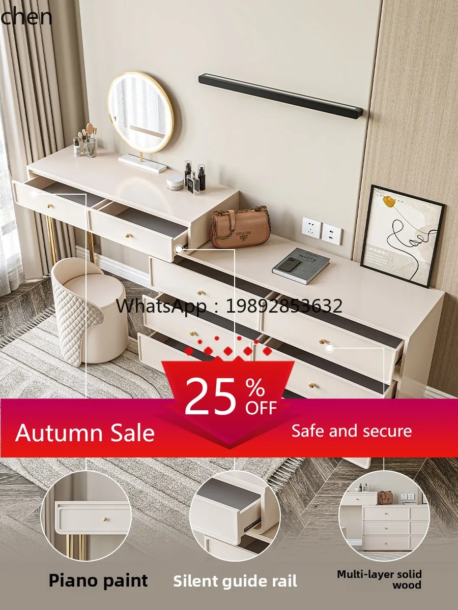 

light luxury dresser chest integrated desk simple cream wind bed tail makeup table