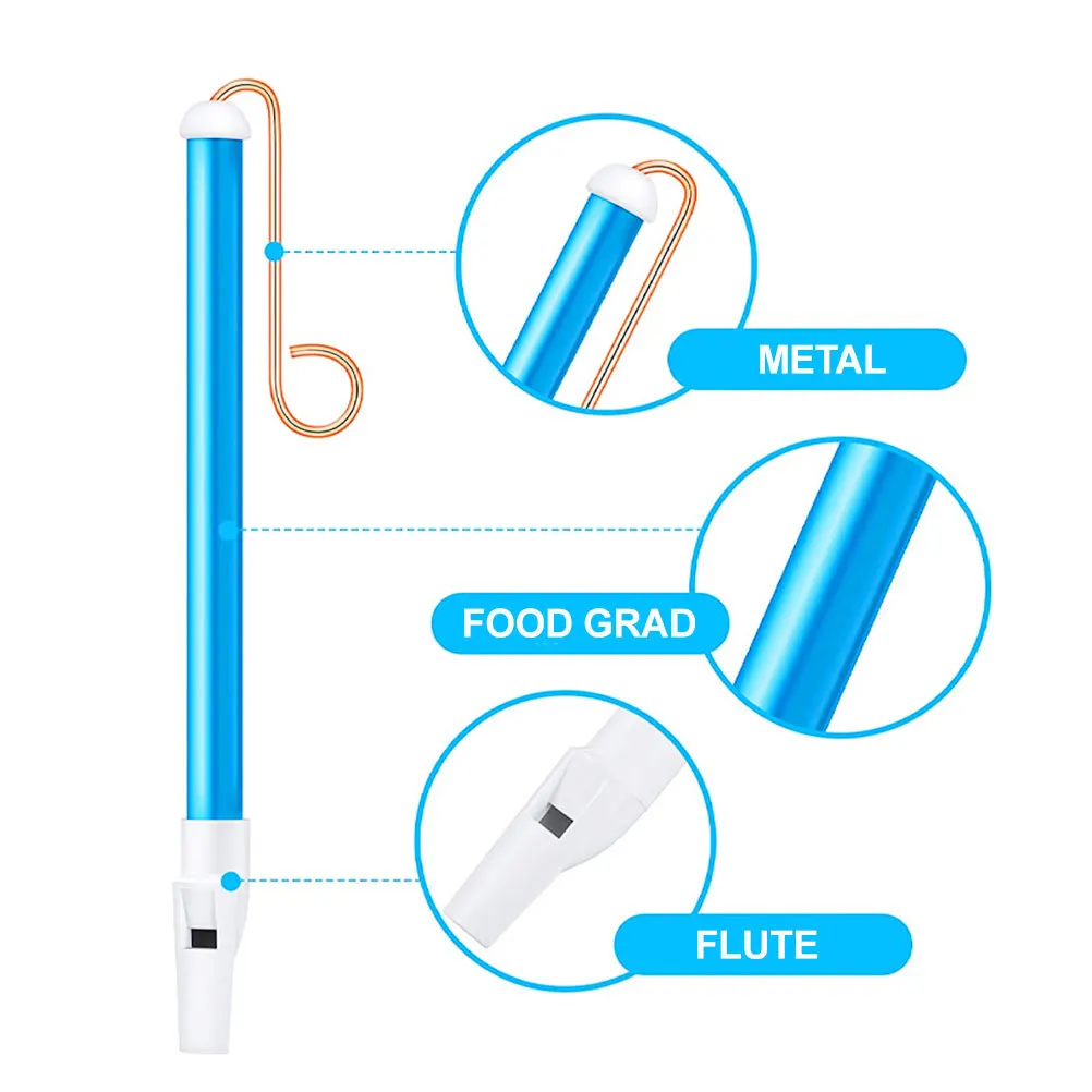 

2Pcs Sliding Pull Flute Kids Musical Instrument Smooth Safe Design for Blowing Practice Music Education Creative Playtime Fun