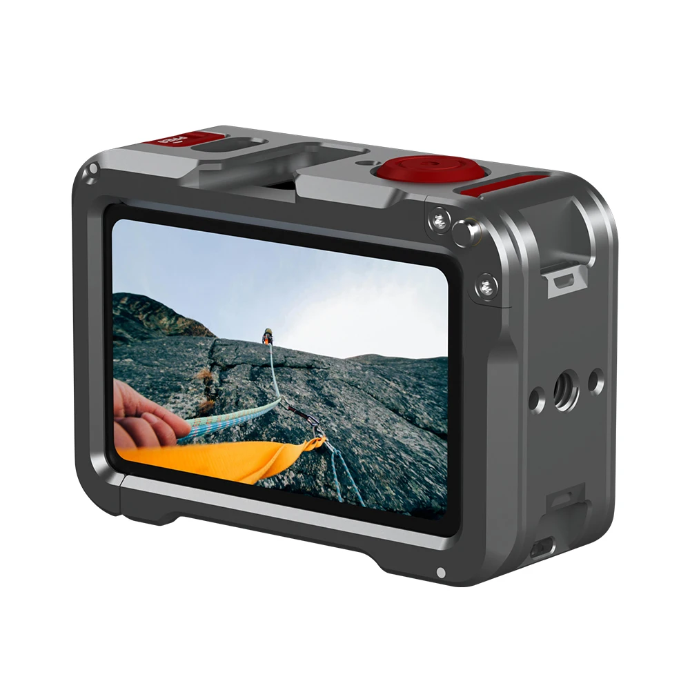 Custodia protettiva in alluminio per gabbia per conigli per DJI OSMO ACTION6, supporto adattatore di espansione con telaio in metallo con accessorio per fotocamera copriobiettivo