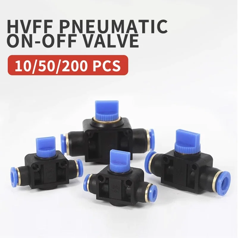 

HVFF 4mm 6mm 8mm 10mm 12mm Pneumatic Push In Quick Joint Connector Hand Valve To Turn Switch Manual Ball