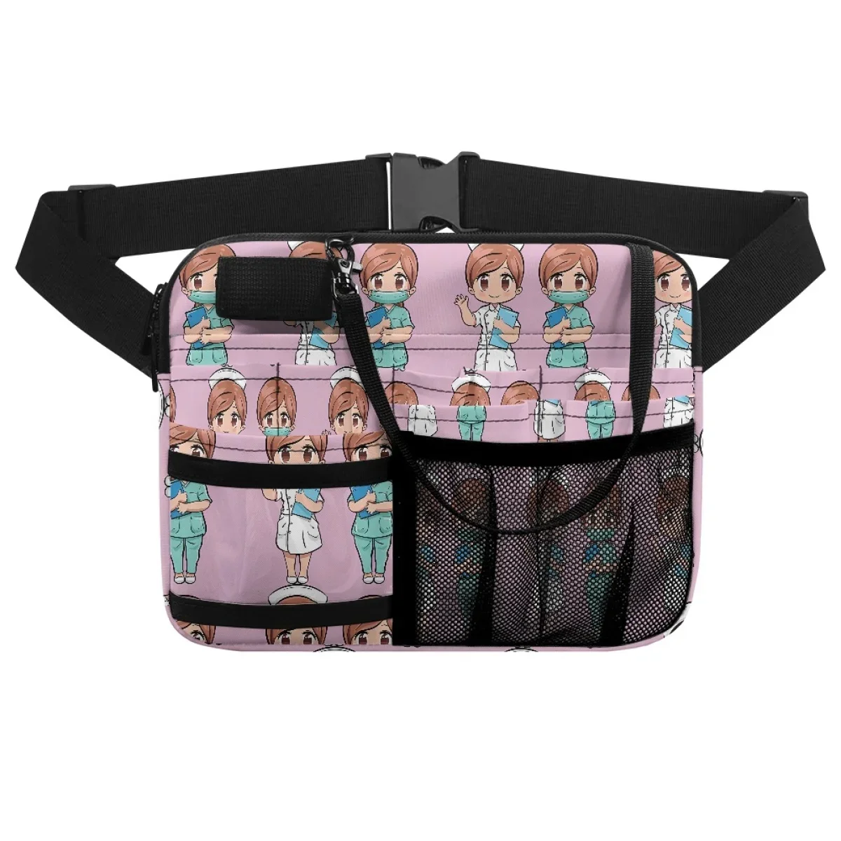 Riñonera con estampado de enfermera médica, bolsa de cintura ajustable, bolsa de cinturón, organizador portátil, accesorios de enfermería