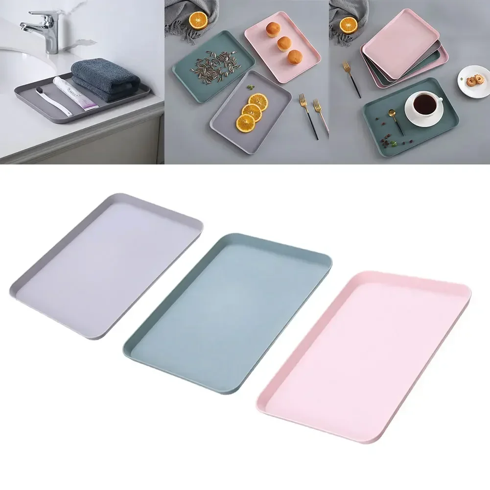 

1 Pc Fast Food Plate Drinks Tray Small ABS Snack Lap Serving Trays Rectangle 21*29.5cm For Dining Room Bathroom Storage Supplies