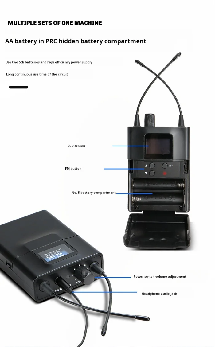 XS400II Stereo Uhf أفضل نظام مراقبة الأذن اللاسلكي