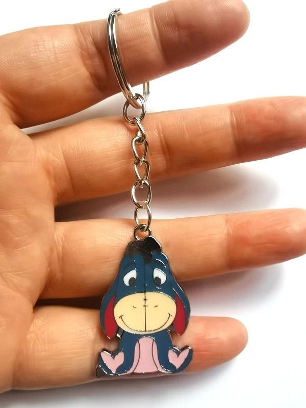 Nuevo 1 Juego de llavero con colgante de Eeyore de Disney para mujeres y hombres, regalo de joyería DIY