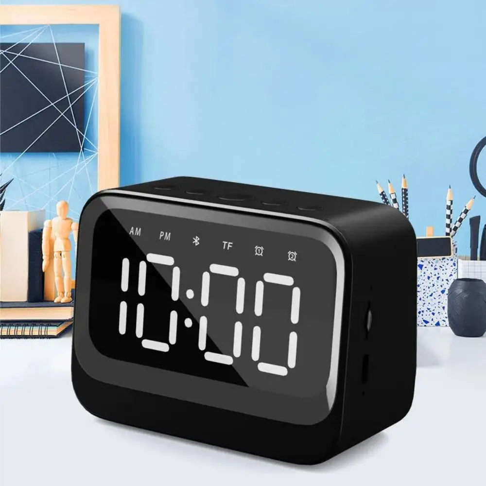 

Multifunctional Digital Display Bluetooth Speaker Mini Portable FM Radio Stereo Sound LED Mirror Clock Bedroom