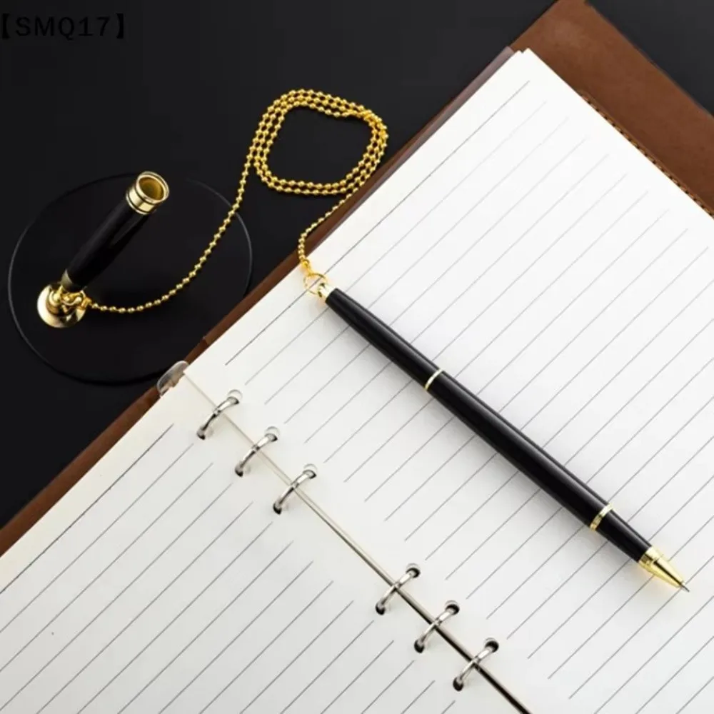 Table Fixed Metal Desk Pen Fixed Chain Rotating Design Sticky Desk Pen Comfort Grip Durable Security Pen Business Use