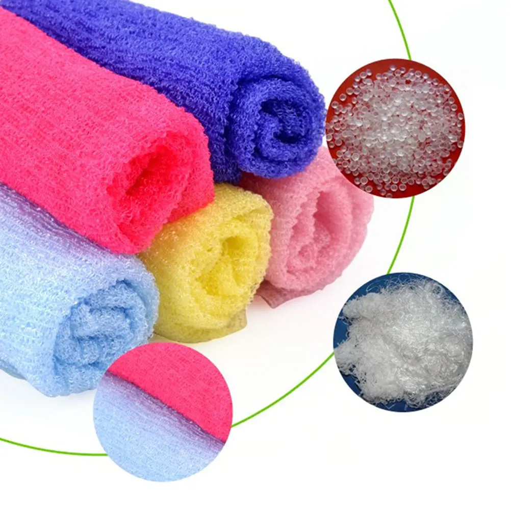 

6pcs Back Scrubbing Towel Reusable Bath Towel Long Strap For Lotion Application Shower Scrubber Tool Gift For Kids Elderly