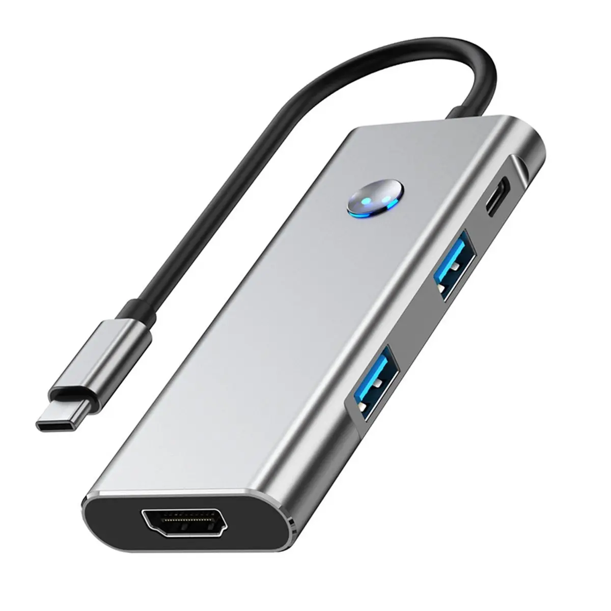 [VALUE PACK]6-in-1 USB C Docking Station with Screen Off Button USB HUB TYPE-C to -Compatible 4K60Hz USB 3.2 10Gbps PD100W