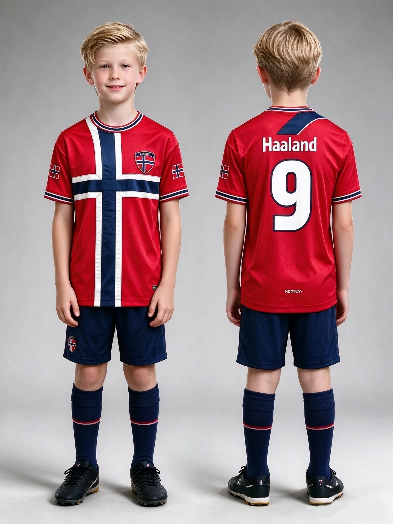 2026 Kids Norway Haaland #9 Soccer Jersey, Boys Girls Breathable & Quick Dry Short Sleeve Football Fan Sport Top