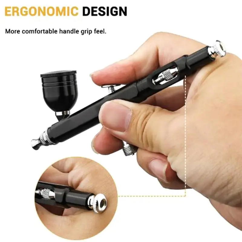 A98E-Airbrush Kit Dual-Action Multi-Function Noise-Reducing Compressor For Painting Cake Model For Painting Cake Model EU Plug