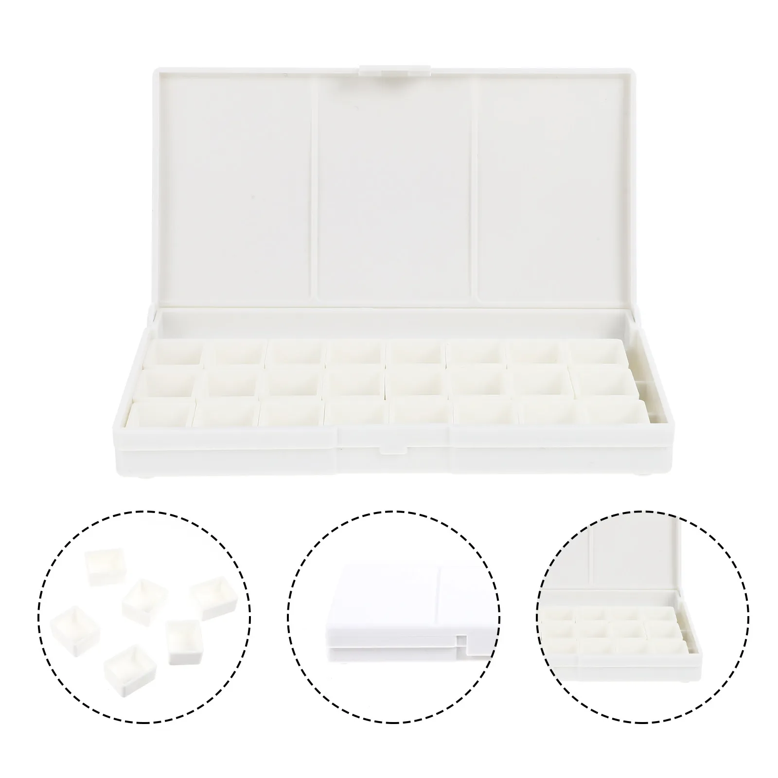 Watercolor Pigment Box Lightweight Plastic Compartments Color Box for Painters Nail Artists Art Students Color Display Plate