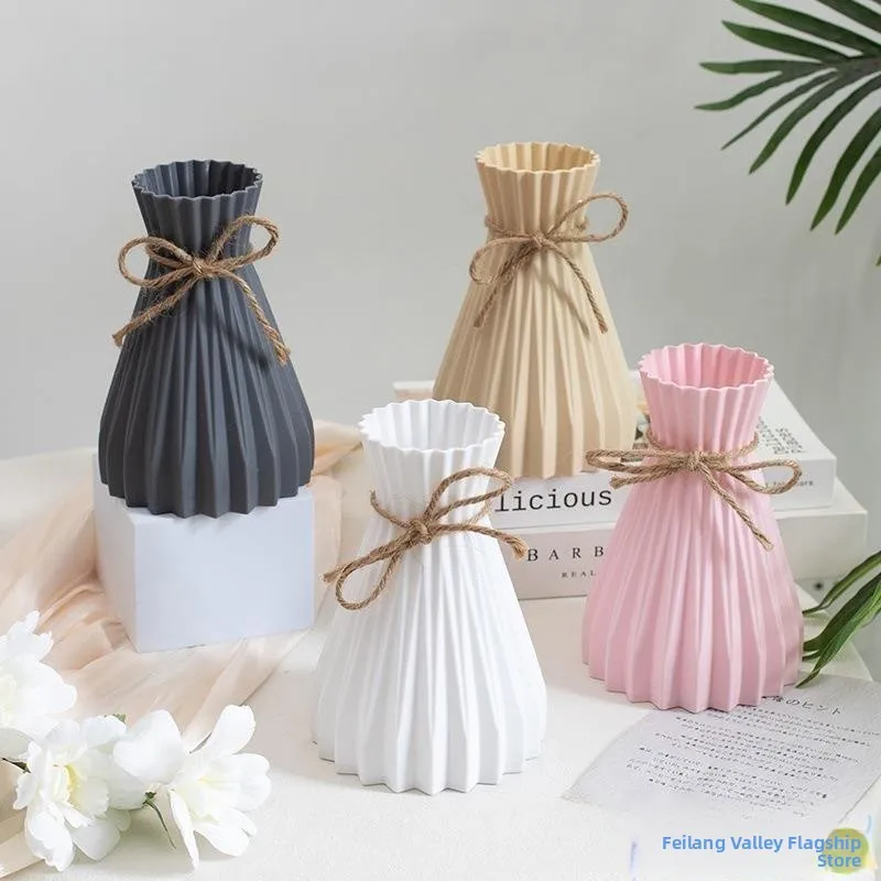 

Large Size Plastic Resin European Sle Flower Vase Office Decorative Dry Flower Decoration Living Room Simple Design Flower Pot