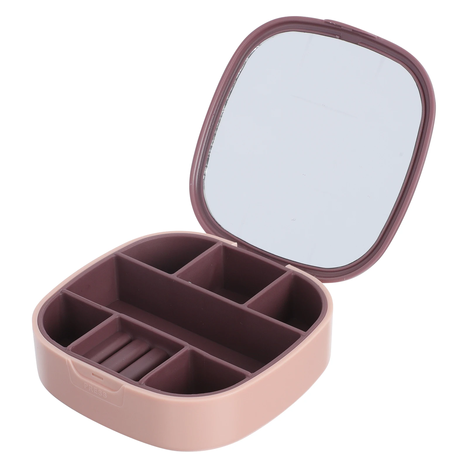 

Jewelry Storage Box Travel Case for Necklace Bracelet Purple Girls ABS HIPS TPR Material Multifunction Home Travel Mirror Design