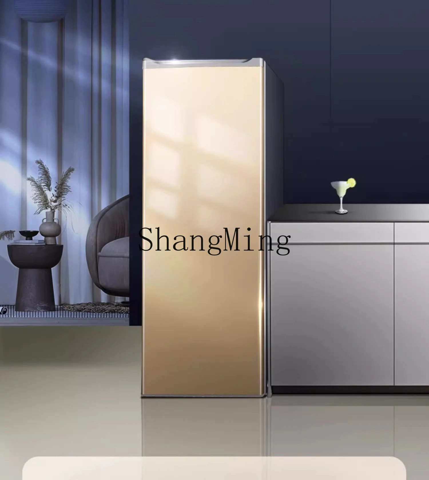 Congelador vertical para dormitorio con cajón abierto lateral, refrigerador pequeño congelado para el hogar ZYY