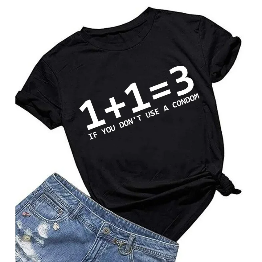 Harajuku Fun T-shirts for women with math problems, summer fashion, Math Math Olympiad T-shirts, casual tops for the street