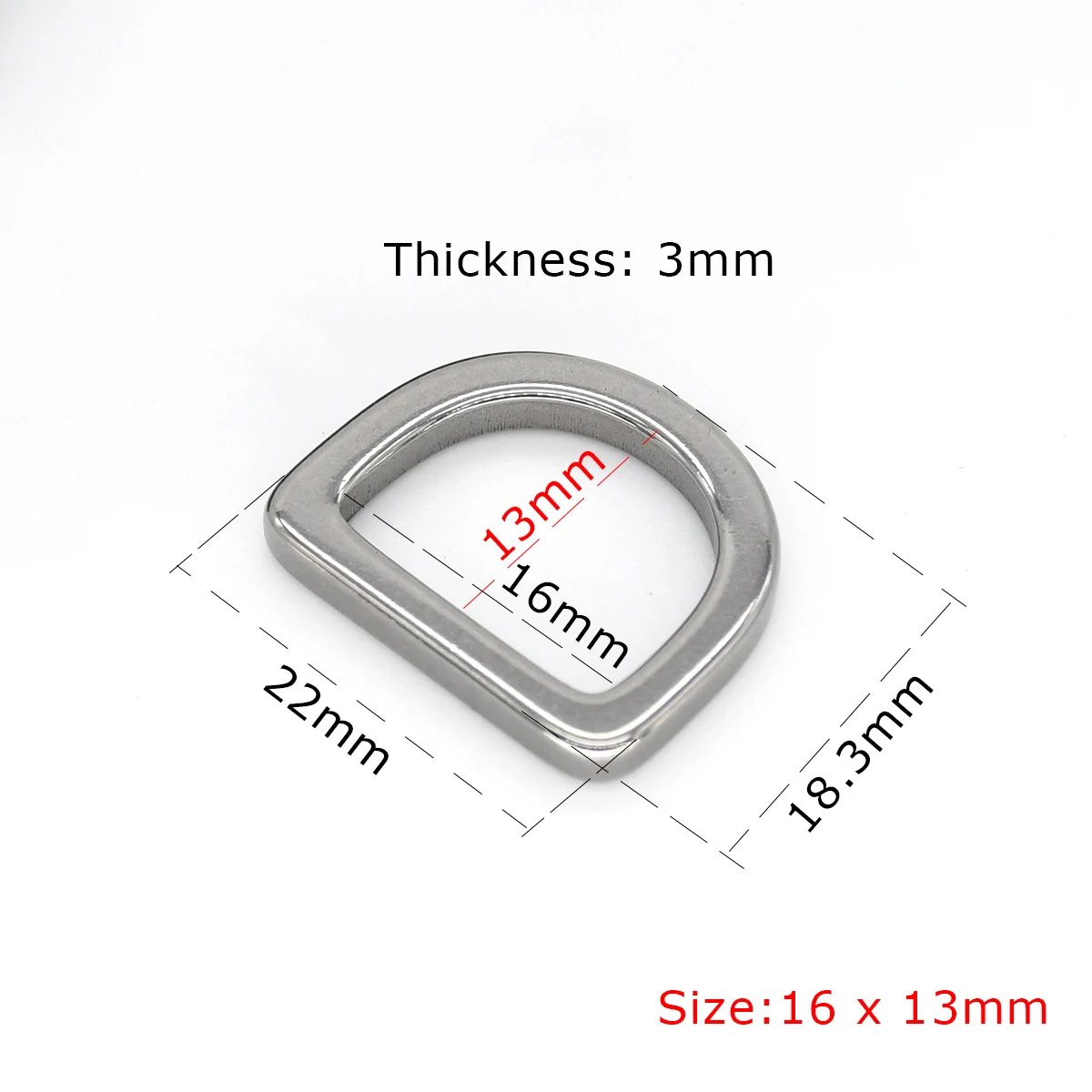 1pc Edelstahl d Rings chnalle ovaler Ring Einsteller Verschluss Schnalle Leder Bastel tasche Teile Geldbörse Rucksack Haustier Kragen Zubehör – Detail 6