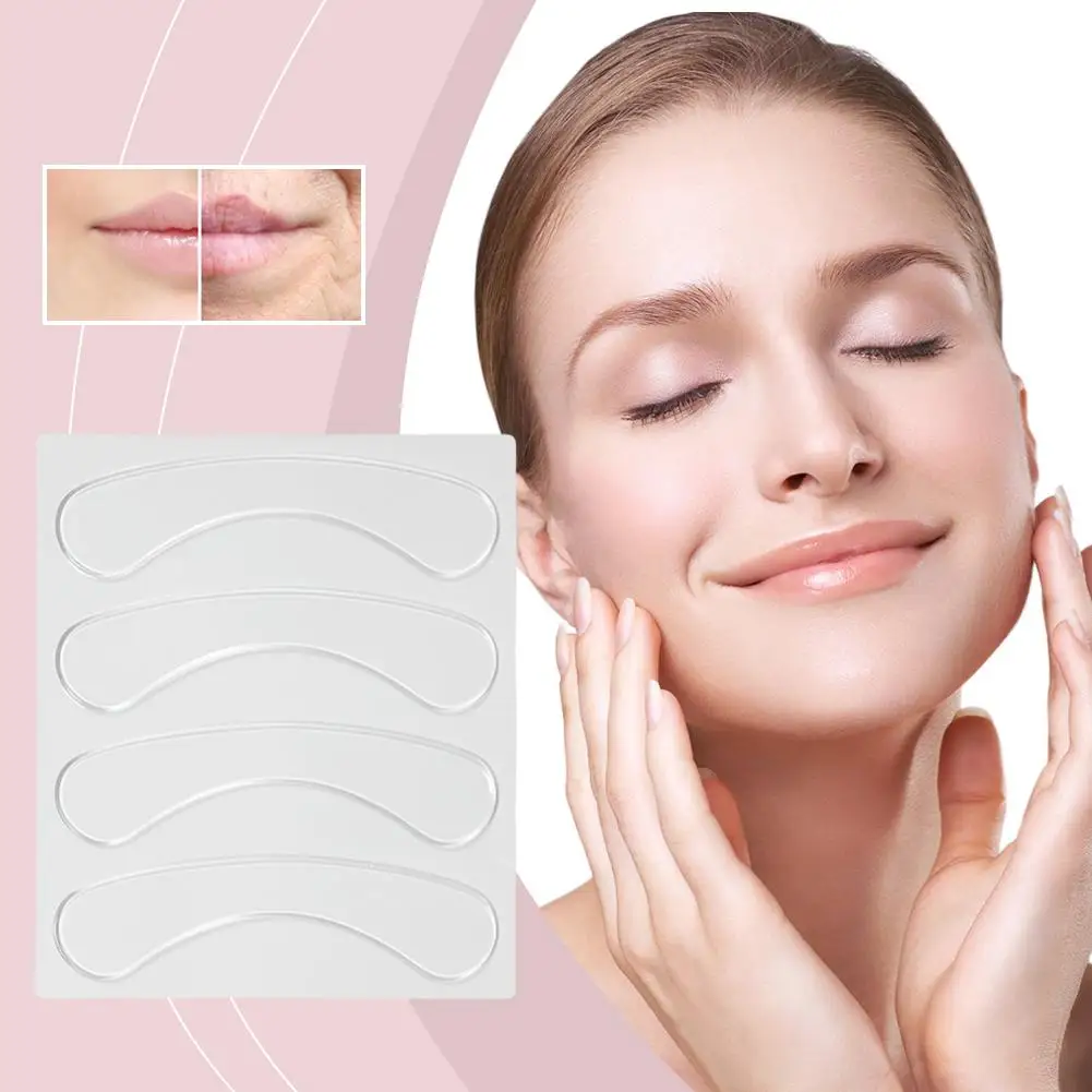 4Pcs Tightening Mouth Lip Anti Wrinkle Pads Patches Silicone Removal Wrinkle Set Face Reusable Patch Silicone N2A3