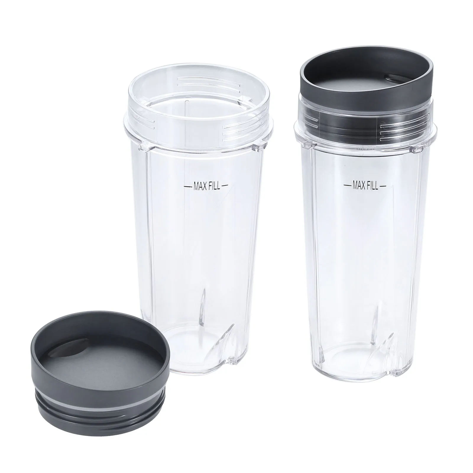 2 Vasos para Licuadora con Tapa de 16 oz, Repuesto para Licuadoras Nutri Ninja BL660 BL663CO BL740 BL770 BL770W 1200W 1100W 1500 Watts
