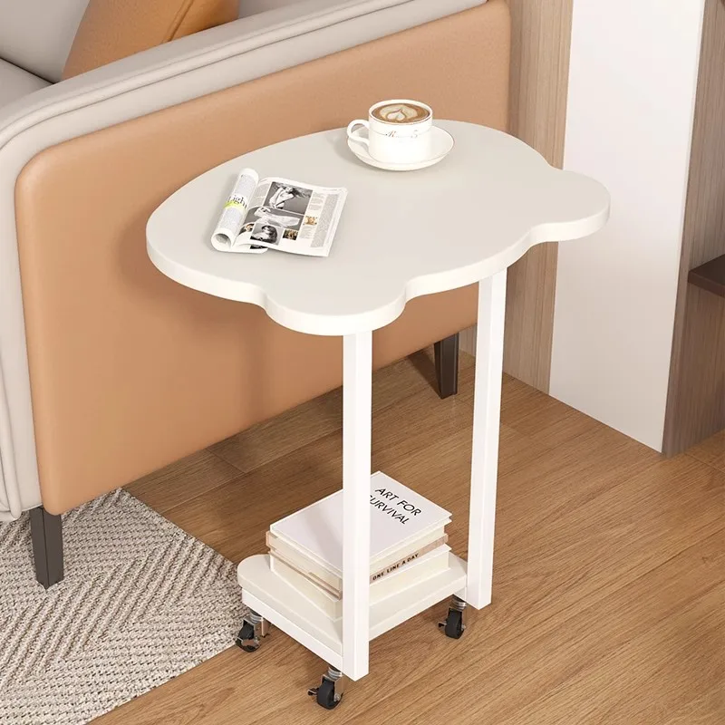 Minimalist Mini Panda Shape Side Table  Small Sofa Side Cabinet Double Layered Countertop With Increased Spacing Pulley Shelf