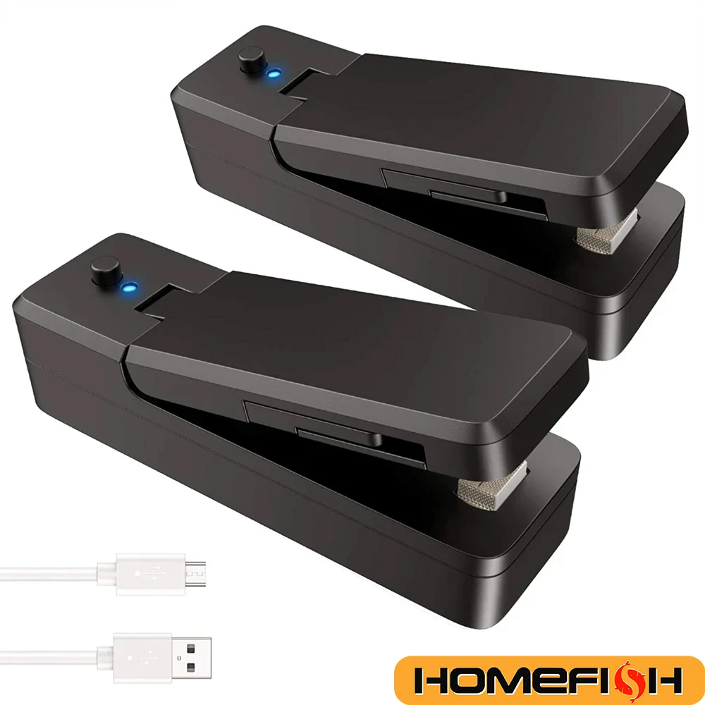 Mini Bag Sealer 2 in 1 Rechargeable Portable Bag Vacuum Heat Sealer&Cutter for Plastic Snack PVC Bags Outdoor Picnic Campaign