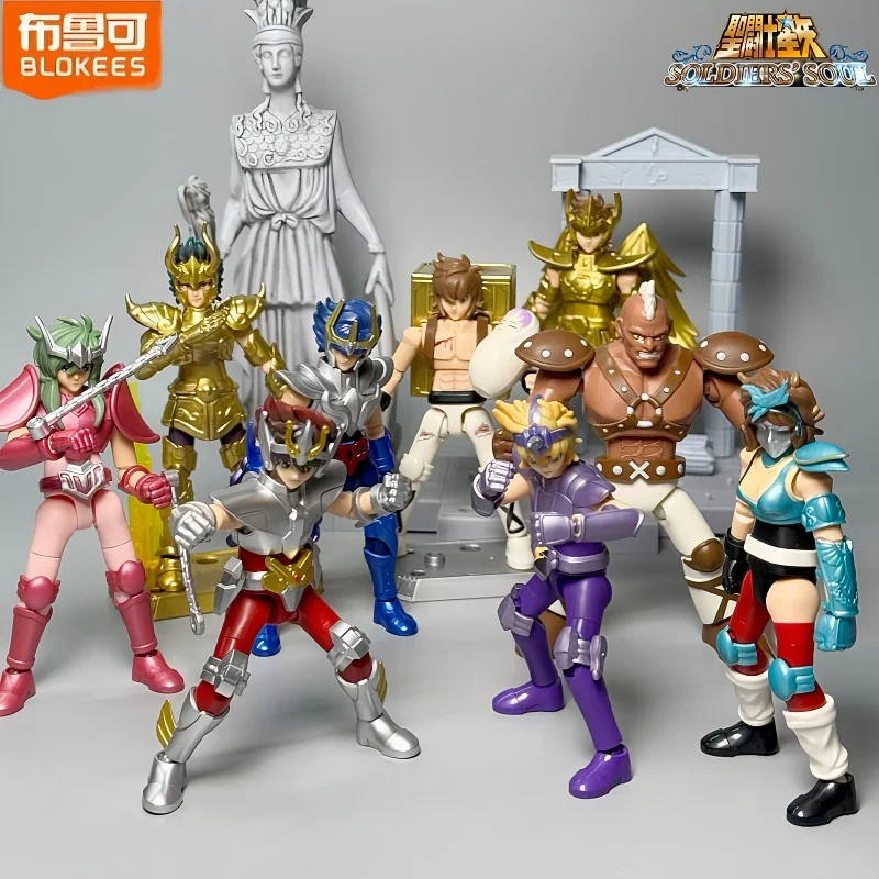 

Original Blokees Gold Saint Action Figure Champion Saori Kido Seiya Mu Aiolia Assembly Figure Children Toys Birthday Xmas Gifts