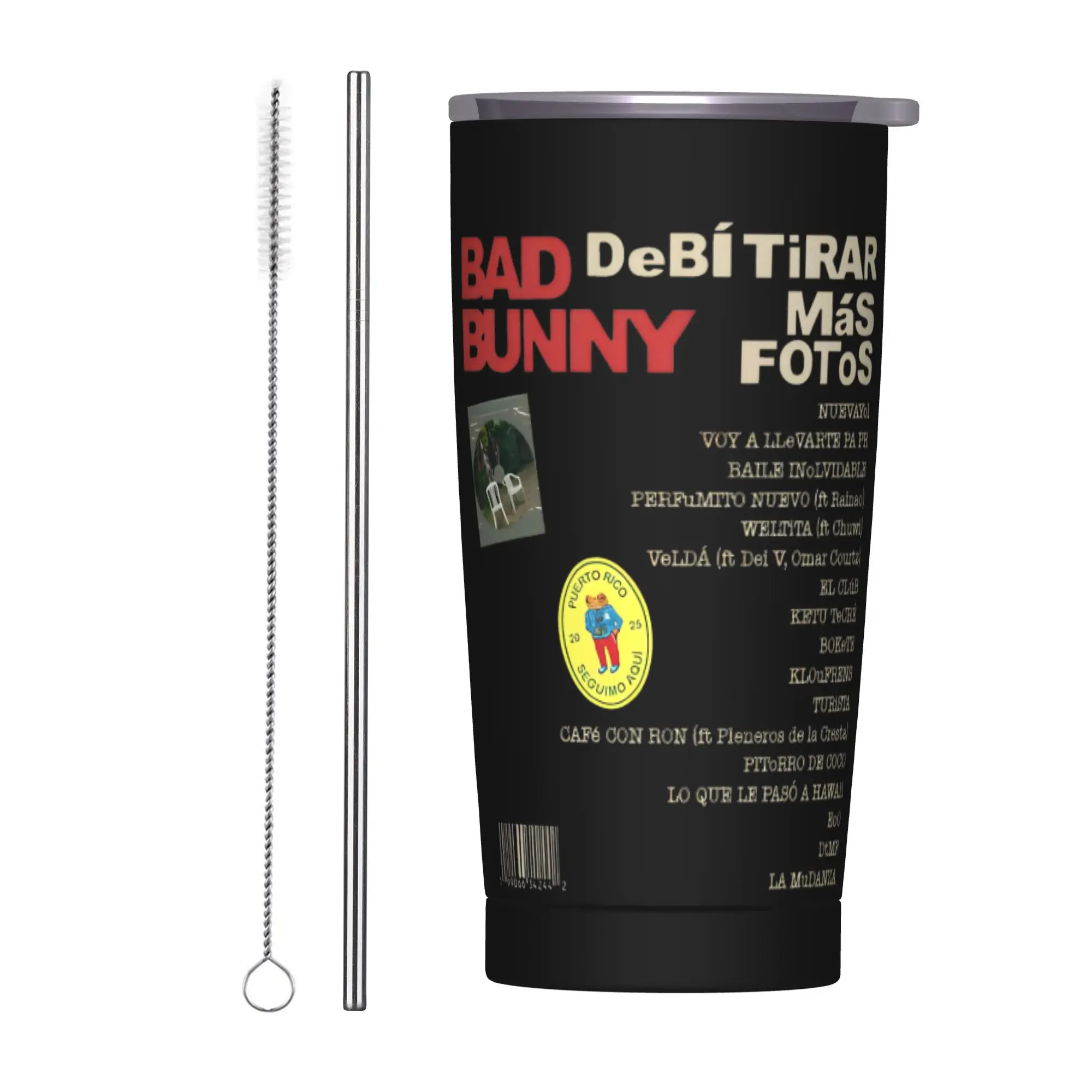 

Stainless Steel Tumbler Bad Bunny More Photos Thermal Cups DTMF Insulated Hot Drinks Mugs Cup Driving Water Bottle