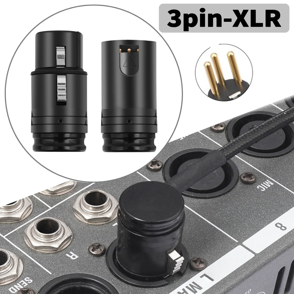 Kompakter XLR-Mikrofon-Lötadapter männlich/weiblich mit Schraubenschlüssel, professioneller XLR-Adapter, 90-Grad-rechtwinklig für Leistungsverstärker