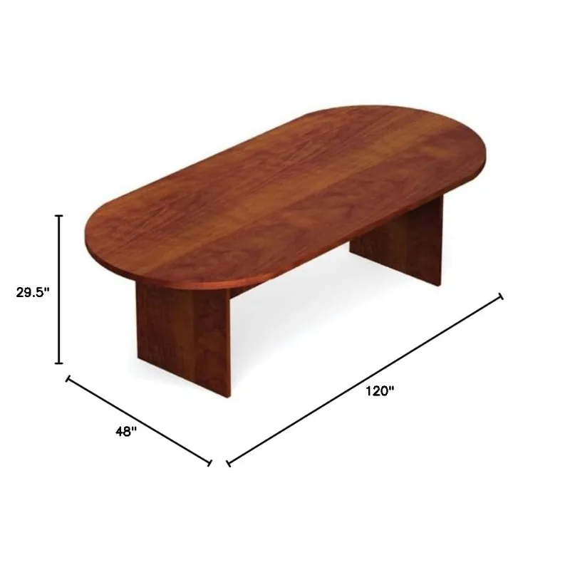 

95" Racetrack Conference Table Dark Cherry Finish Commercial Meeting Room Furniture, Customized
