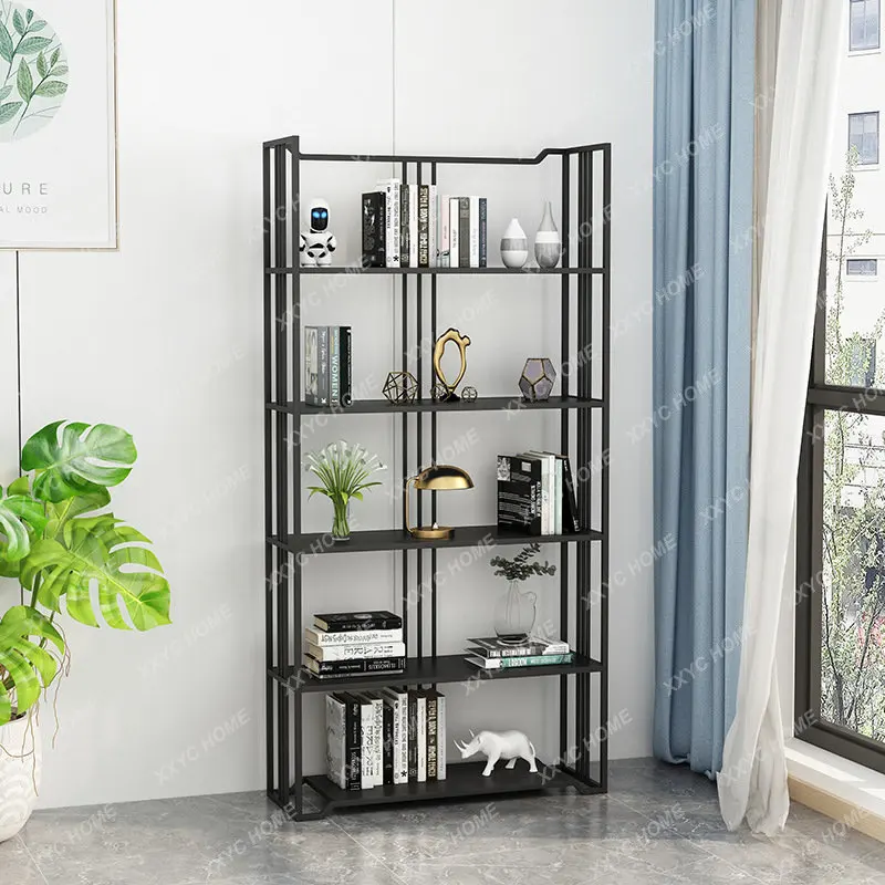 Bedroom Wall Bookcase Modern Creative Living Room Storage Rack Iron Multi-Layer Storage Rack