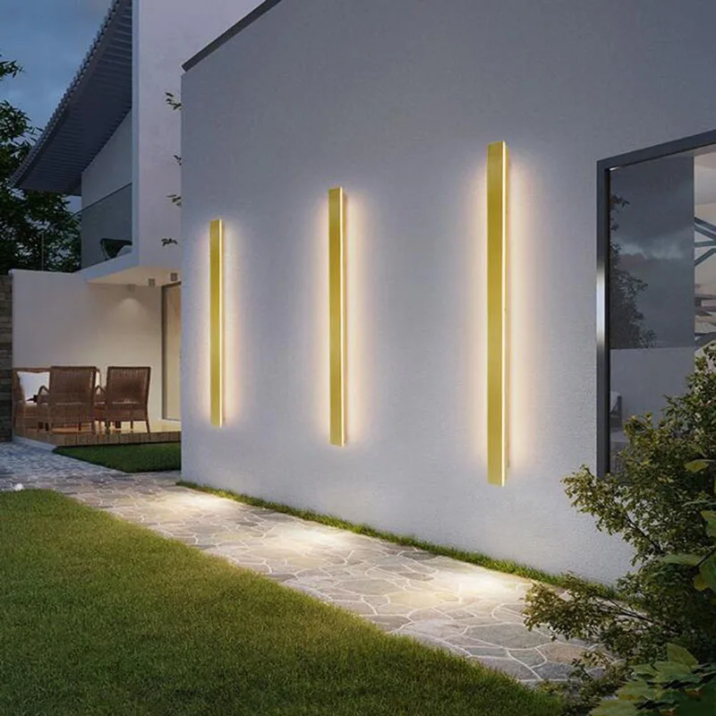 Lâmpada de parede LED longa ao ar livre, luz de alumínio IP65, jardim Villa Porch Sconce, 110V, 220V, Sconce Luminaire