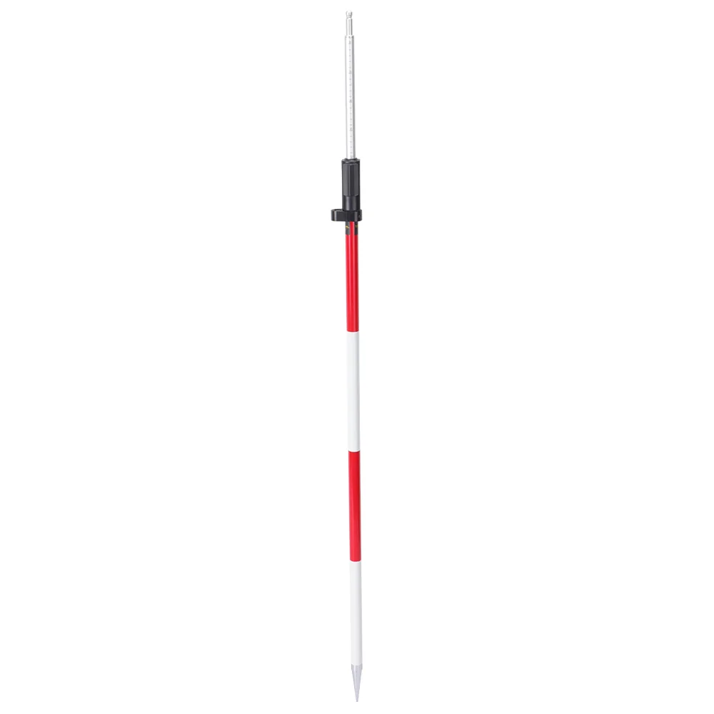 

DZ215SL-SR Snap Lock Surveying Pole Silver Coated Extend To 2.15m 2 Sections Telescopic Aluminum Prism Pole