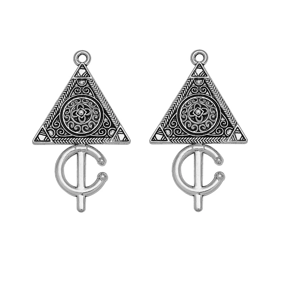 5/10pcs/lot Antique Geometry Triangle Charms Zinc Alloy Metal Tibetan Pendants For Diy  Jewelry Making Supplies Accessories