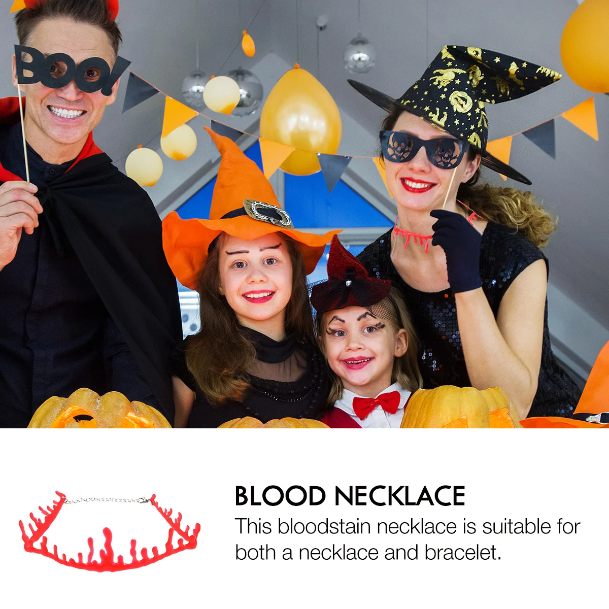 

3Pcs Creative Simulation Bloodstain Necklace Halloween Dripping Blood Necklace Scary Party Costume Accessory Scary Blood Choker