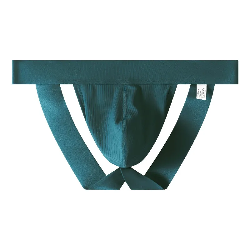 Cross-border men's double thong ice silk thong men's couple thong T-pants hip-exposed and convex big bag NK42