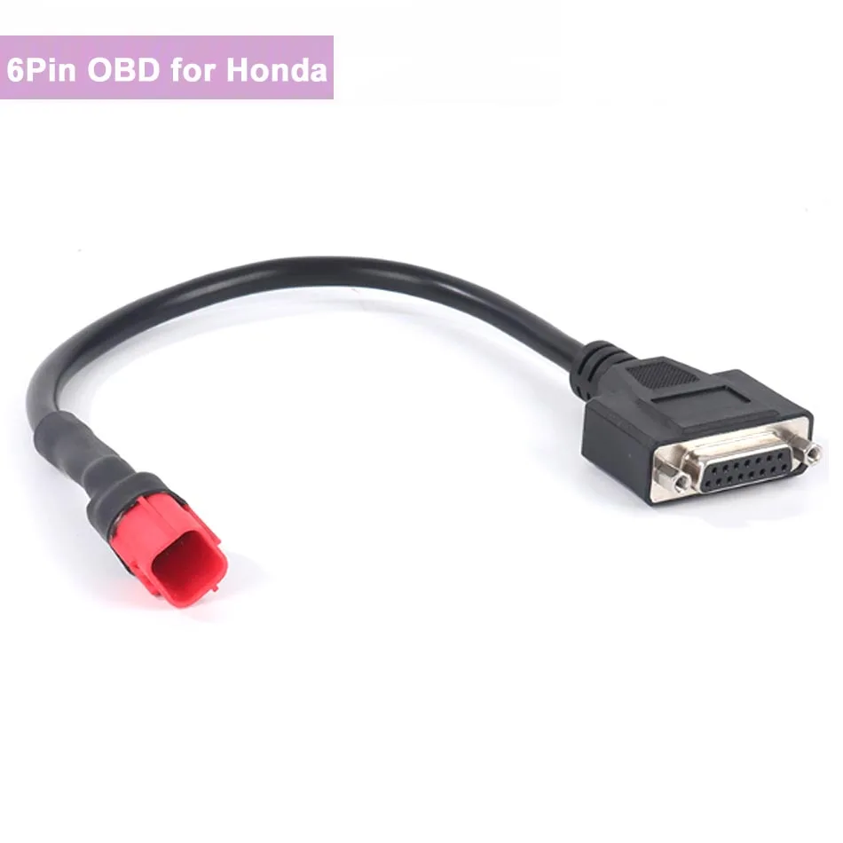 DB 15pin To 6 Pin Cable for Honda 6P Motorcycle Transfer Line DB15 Convert to OBD 6Pin Connector Diagnosis OBD Extension Wire