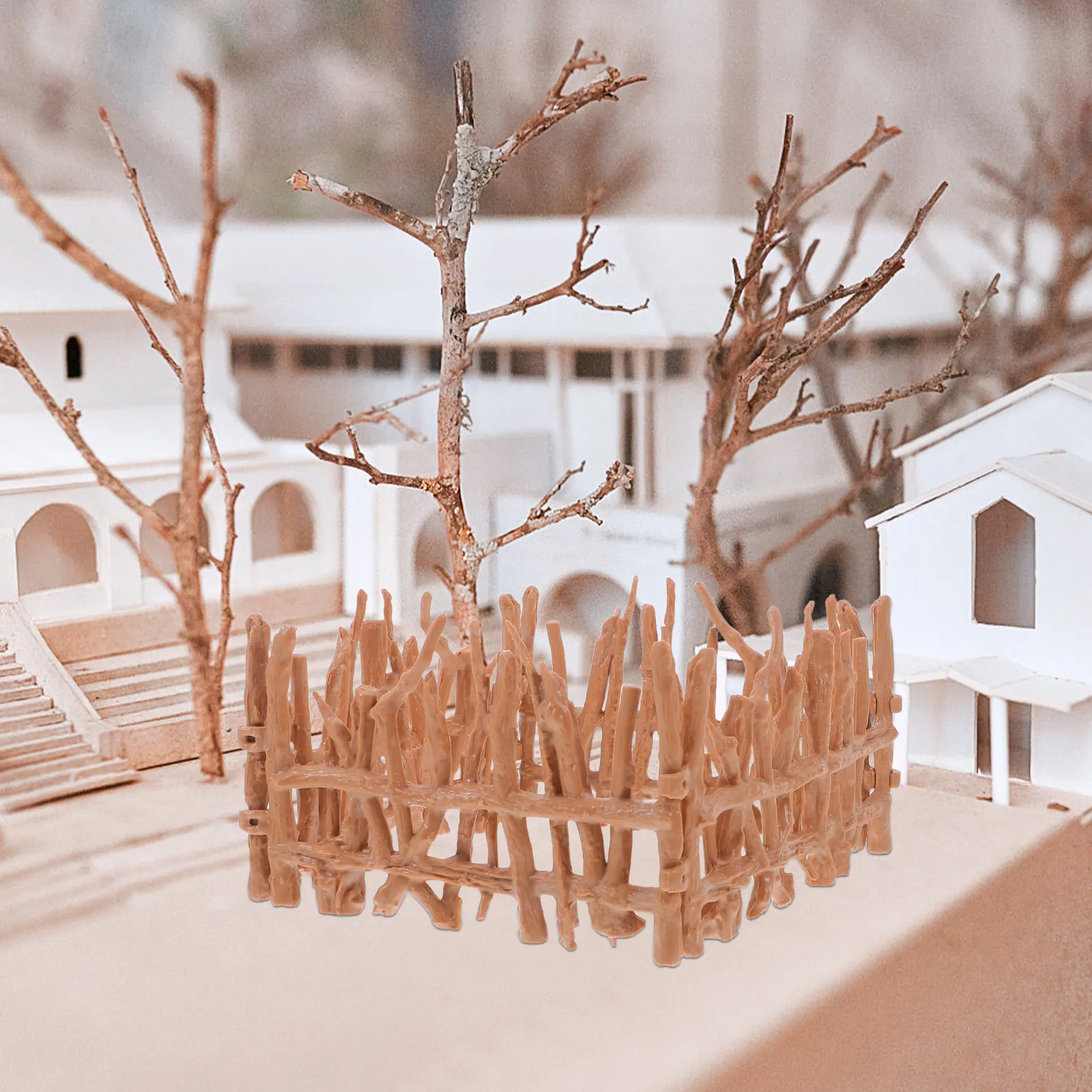 Plastic Miniature Picket Fence Realistic Micro Landscape Ornament for Home Office Decor Garden Fence Decorations Small Garden