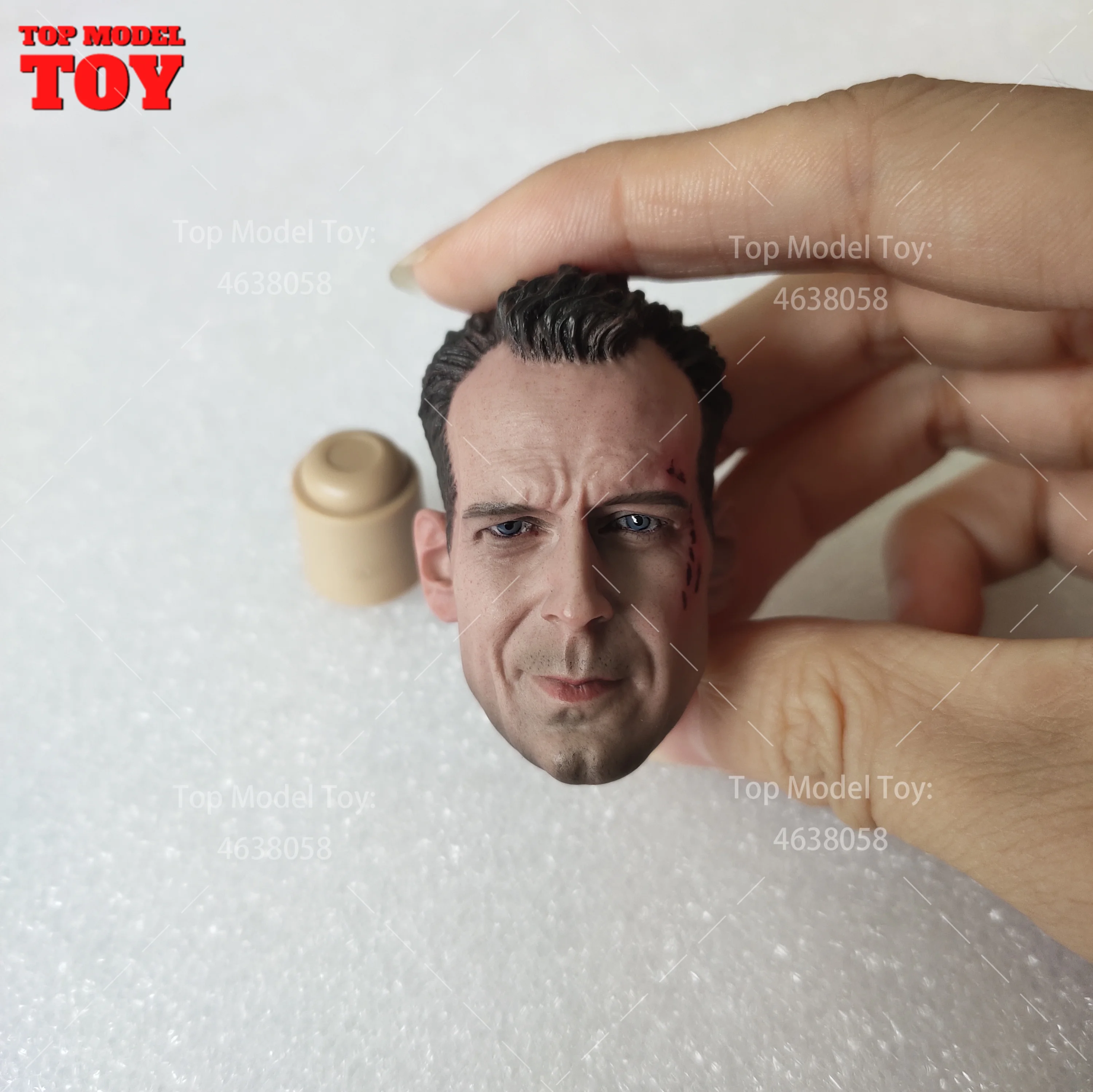 Bruce Willis im Maßstab 1/6 schnitzen verletzte männliche Kopf formung beschädigte Version passen 12 ''männliche Soldat Action figur Körper puppen – Detail 8