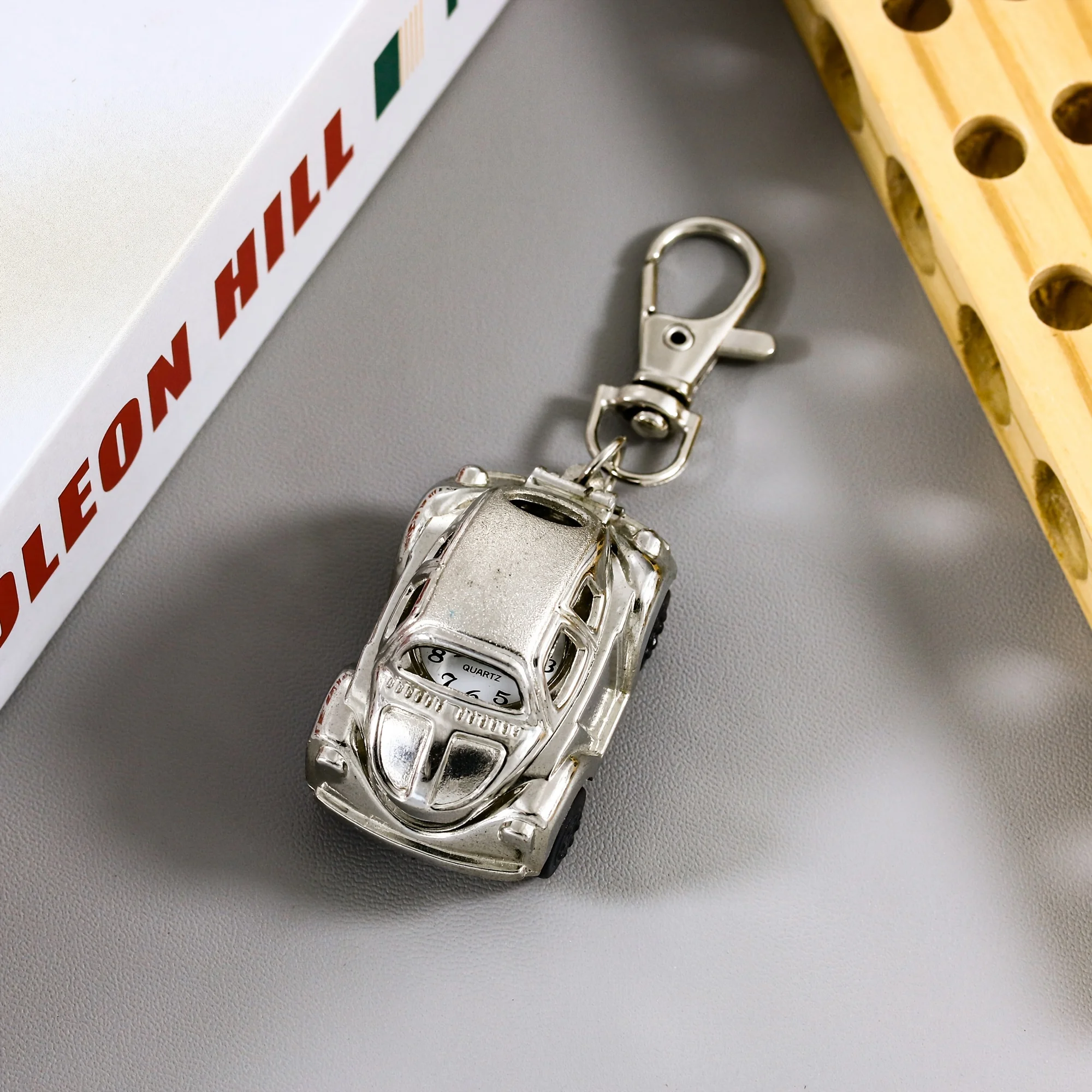 Flip up car keychain watch, couple keychain watch, pocket watch, cute keychain pendant, creative gift