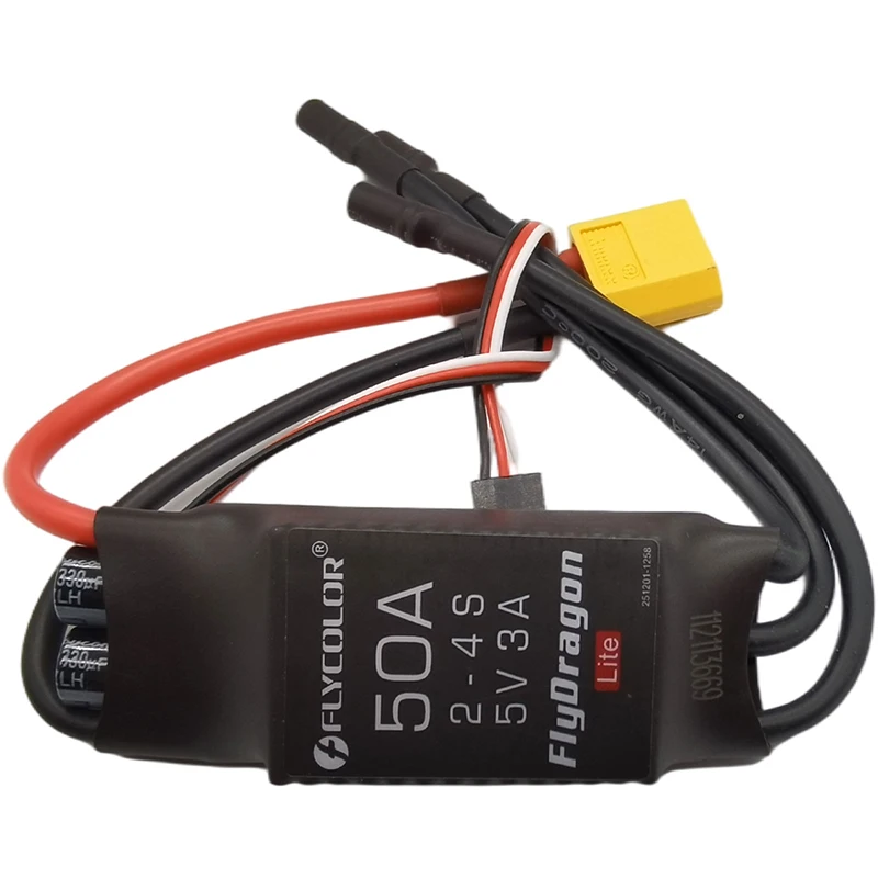 

Регулятор скорости Flycolor 50A ESC 2-4S, 5 В, 3 А, BEC, с XT60 и 3,5 мм