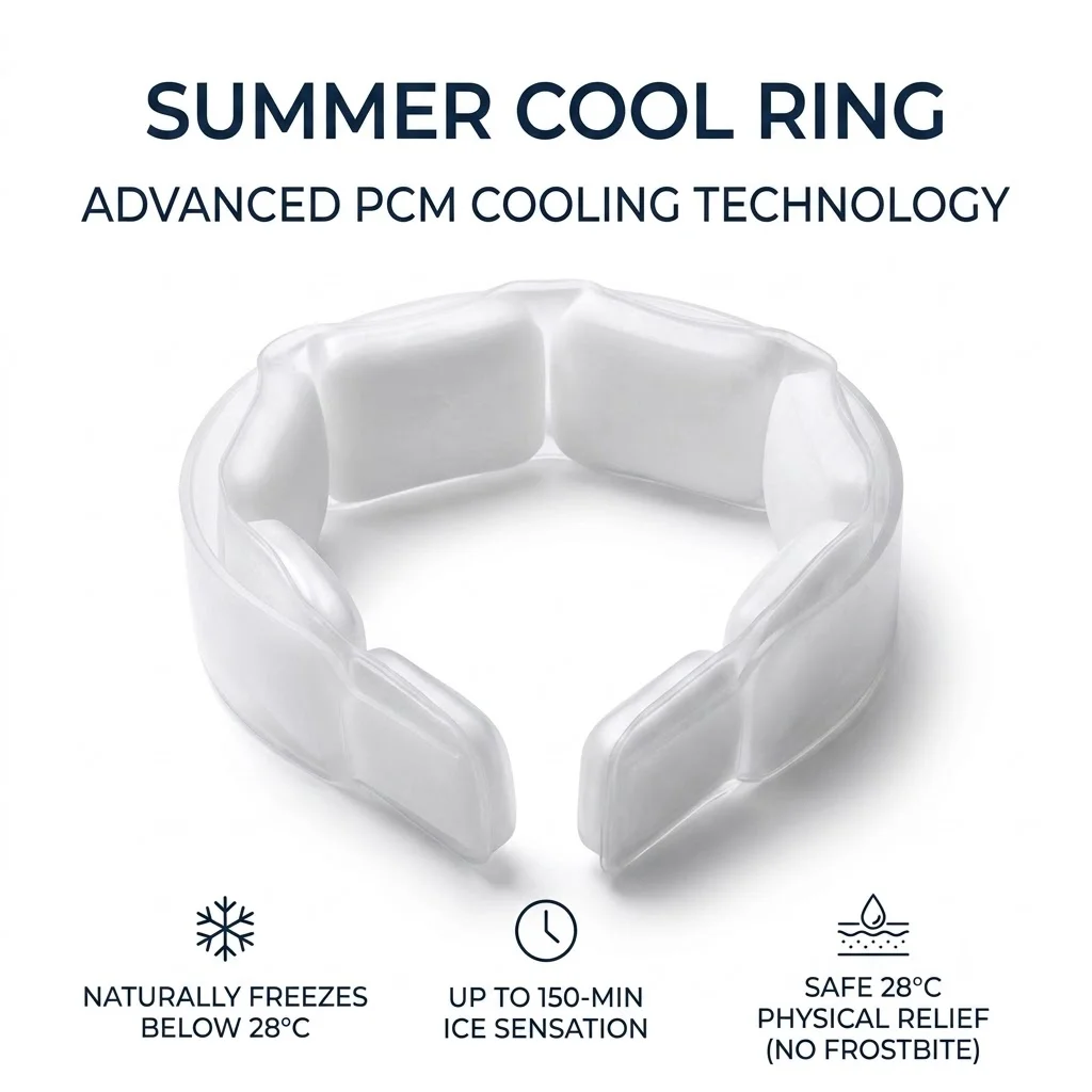 PCM Neck Cooling Ring 28°C Freeze Wearable Ice Neck Chiller Tube Portable Wearable Air Conditioner Outdoor Heat Relief