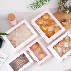 10Pack DIY Paper Box with Window Paper Gift Box Candy Packaging for Wedding Home Party Muffin Packaging