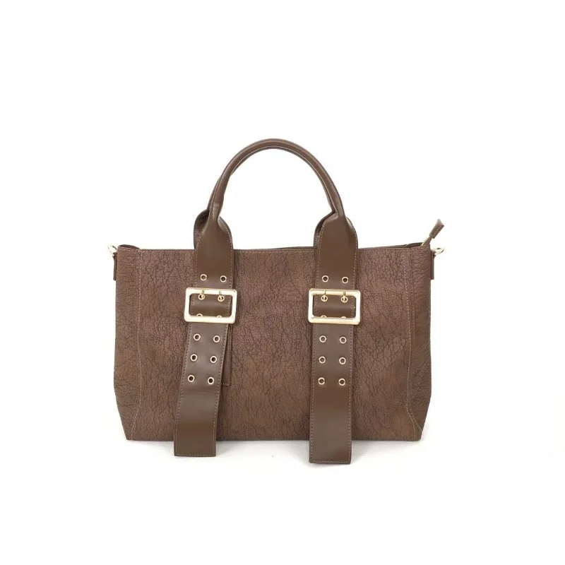 

Веганская кожаная сумка с пряжкой в стиле деко, женская сумка, модная дизайнерская сумка на плечо, большая вместительная сумка для покупок