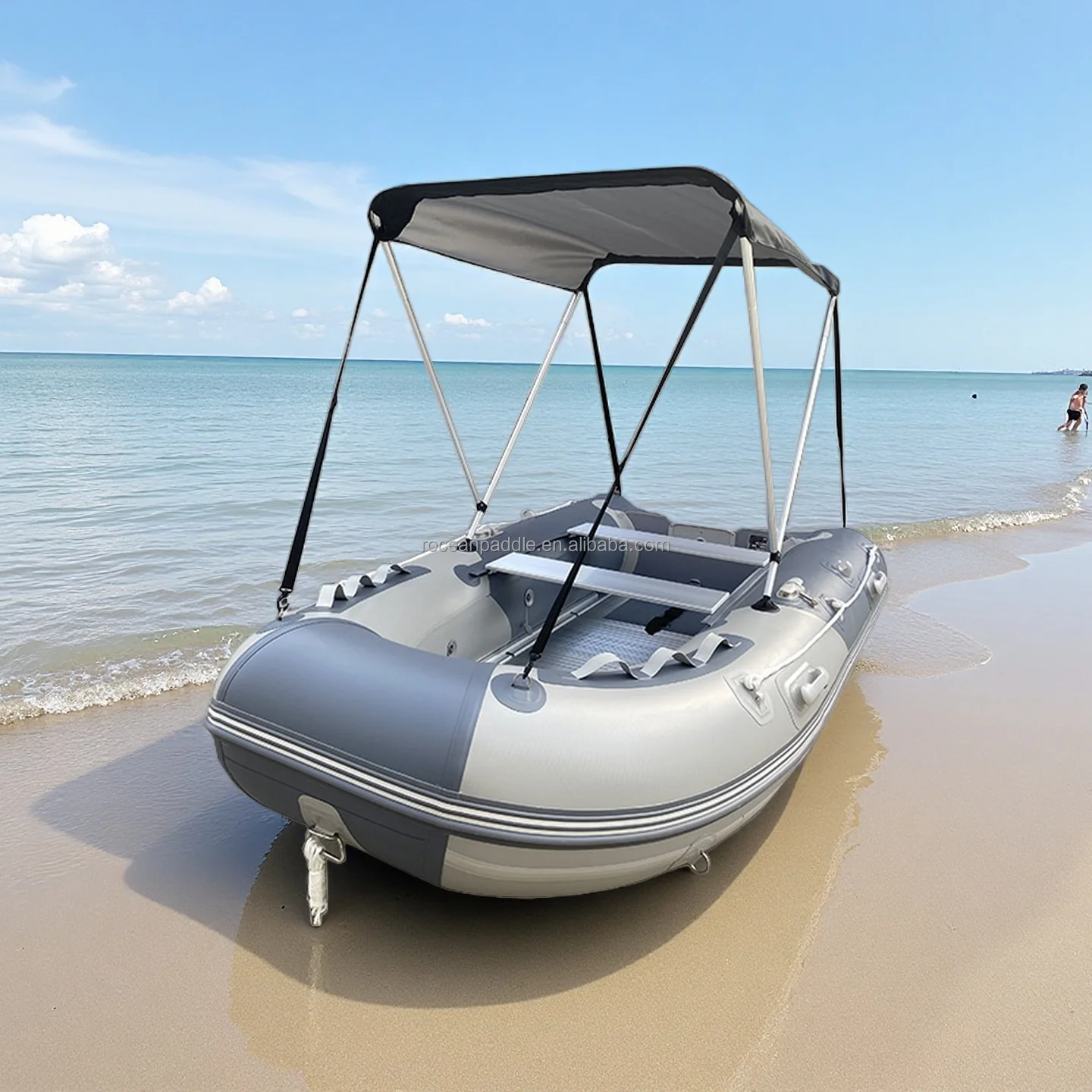 

3.3m 3.6m 3.8m PVC Or Hypalon Inflatable Fishing Boat With Sunshade /tent/canopy