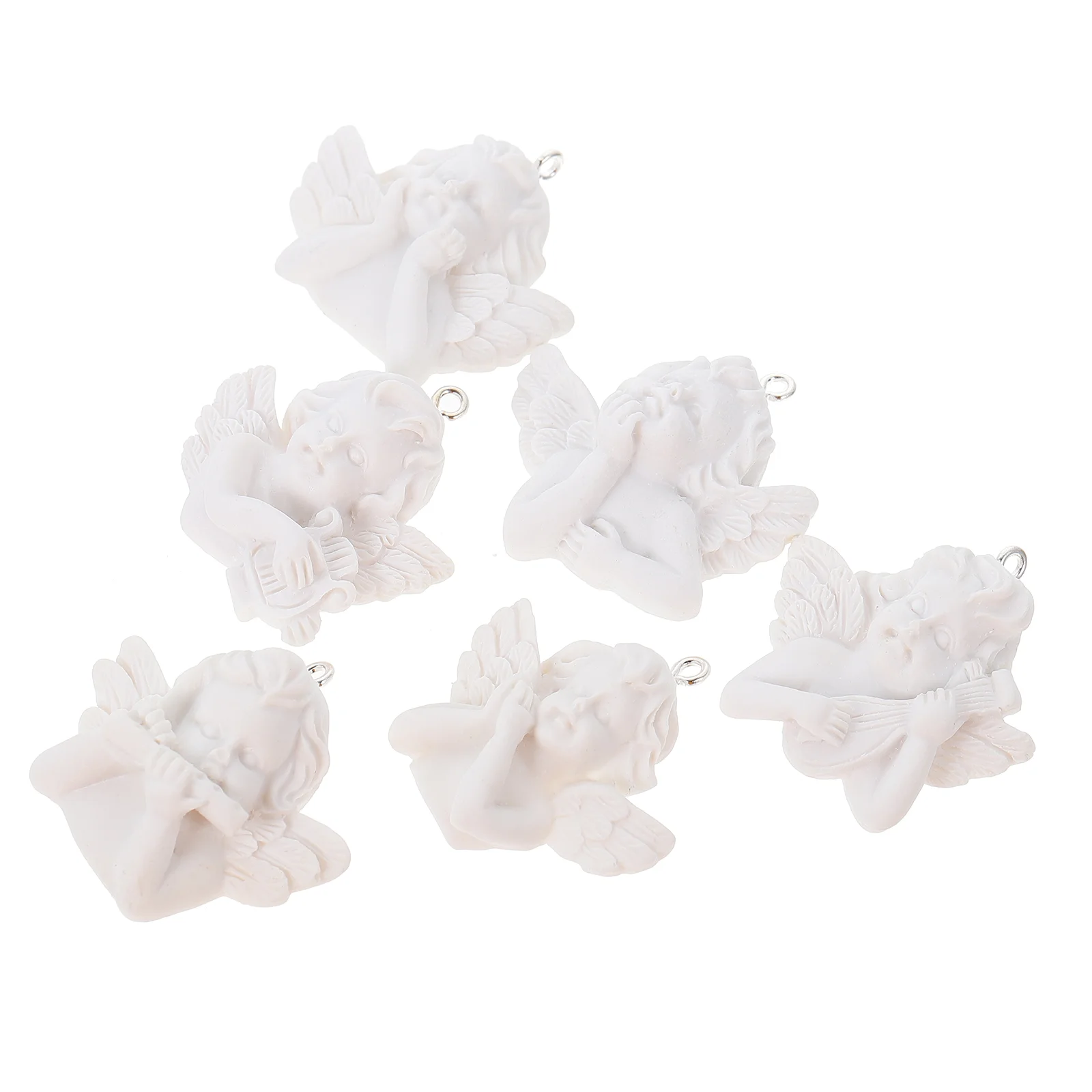 

12 Pcs Pendant Winged Angel Statue Materials DIY Making Embellishment Christmas Bracelets