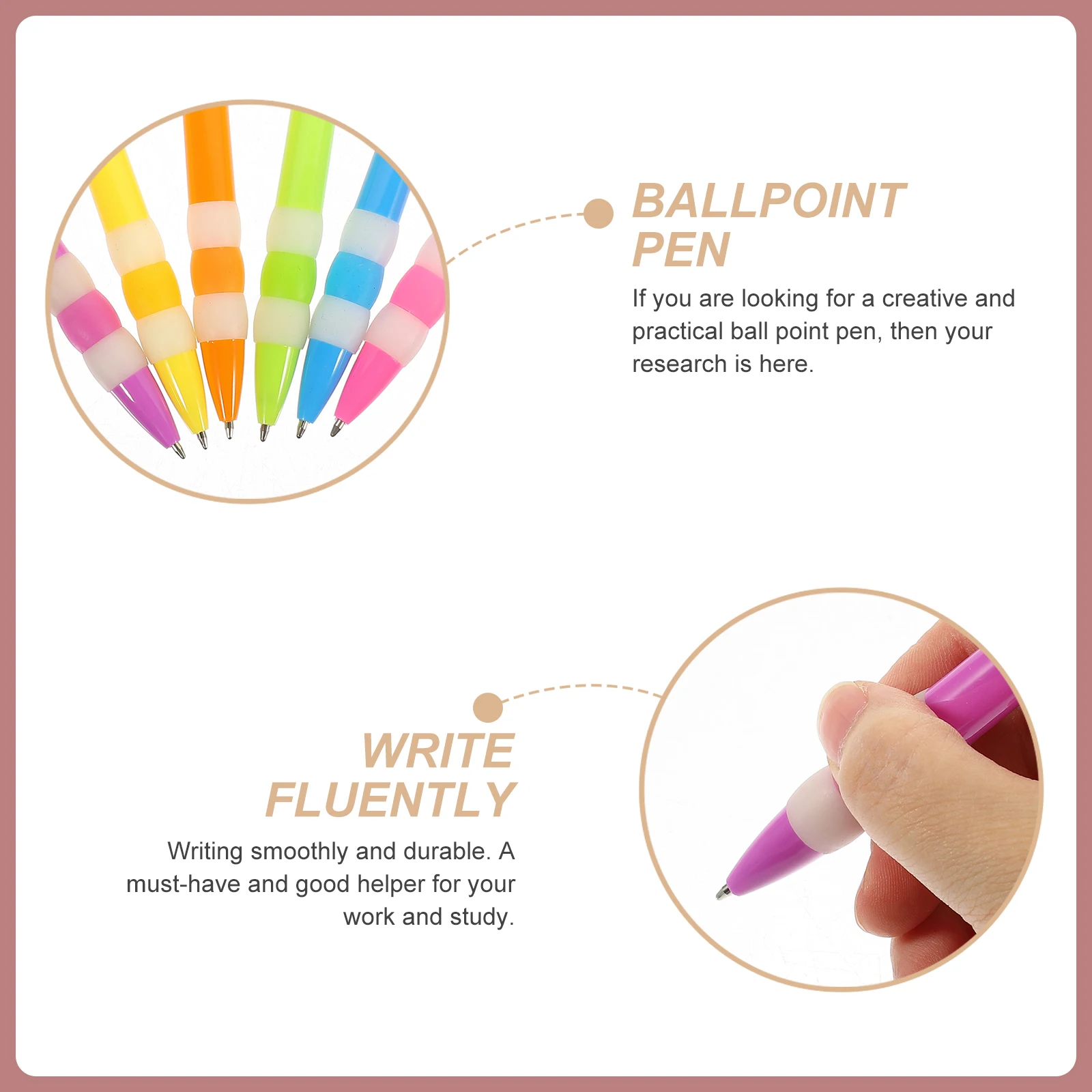 

6pcs Gesture Ballpoint Pens 0.7mm Shape Writing Stationery Plastic Kids School Supplies Smooth