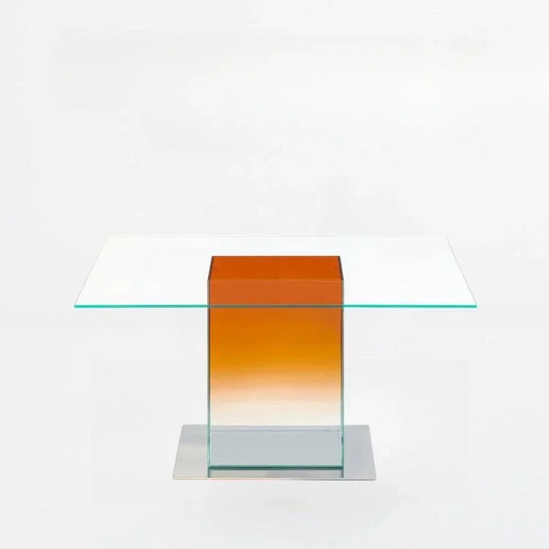 S Italian Glass Dining Table Hallway Bar Simple Square Table