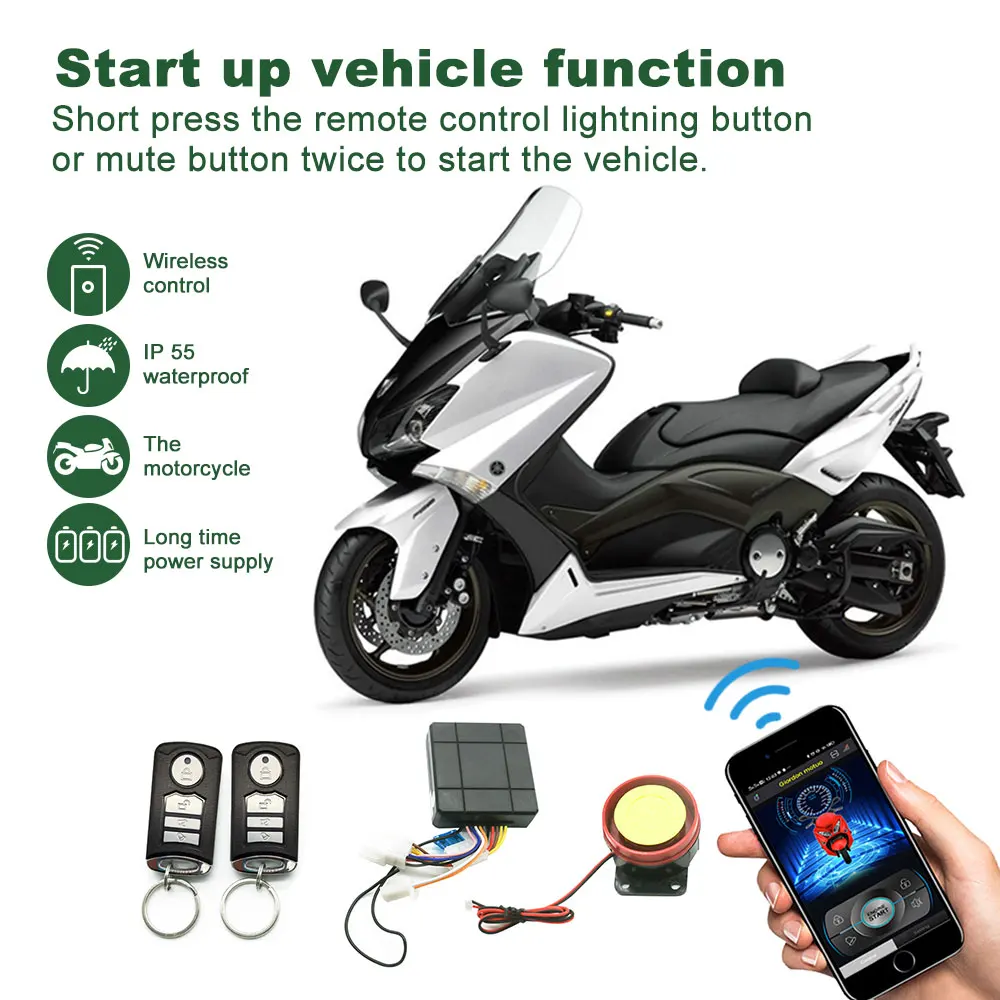 

12V Motorcycle Alarm System With Remote Controller Electric Bicycle Waterproof High Power Motorbike Security Warning Alert Set