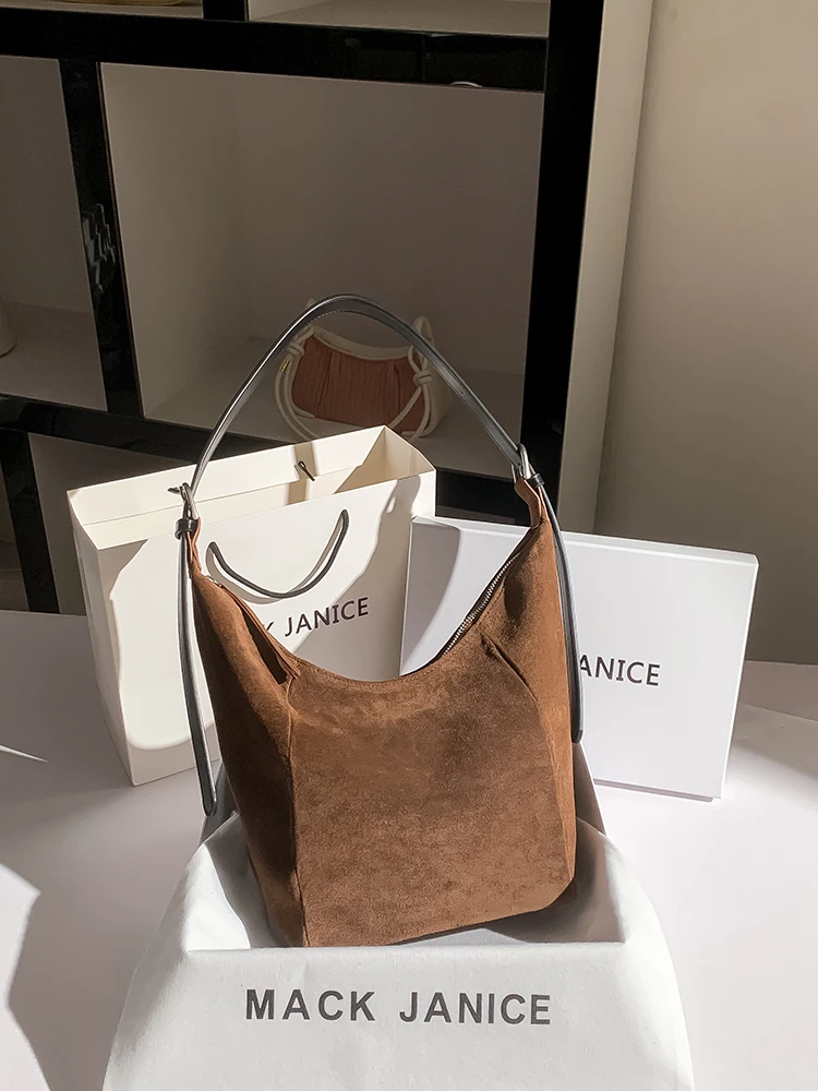 

Осенне-зимняя сумка-мешок MaJanice в стиле ретро, новинка 2024, высокоэстетичная сумка через плечо на одно плечо для мужчин и женщин...