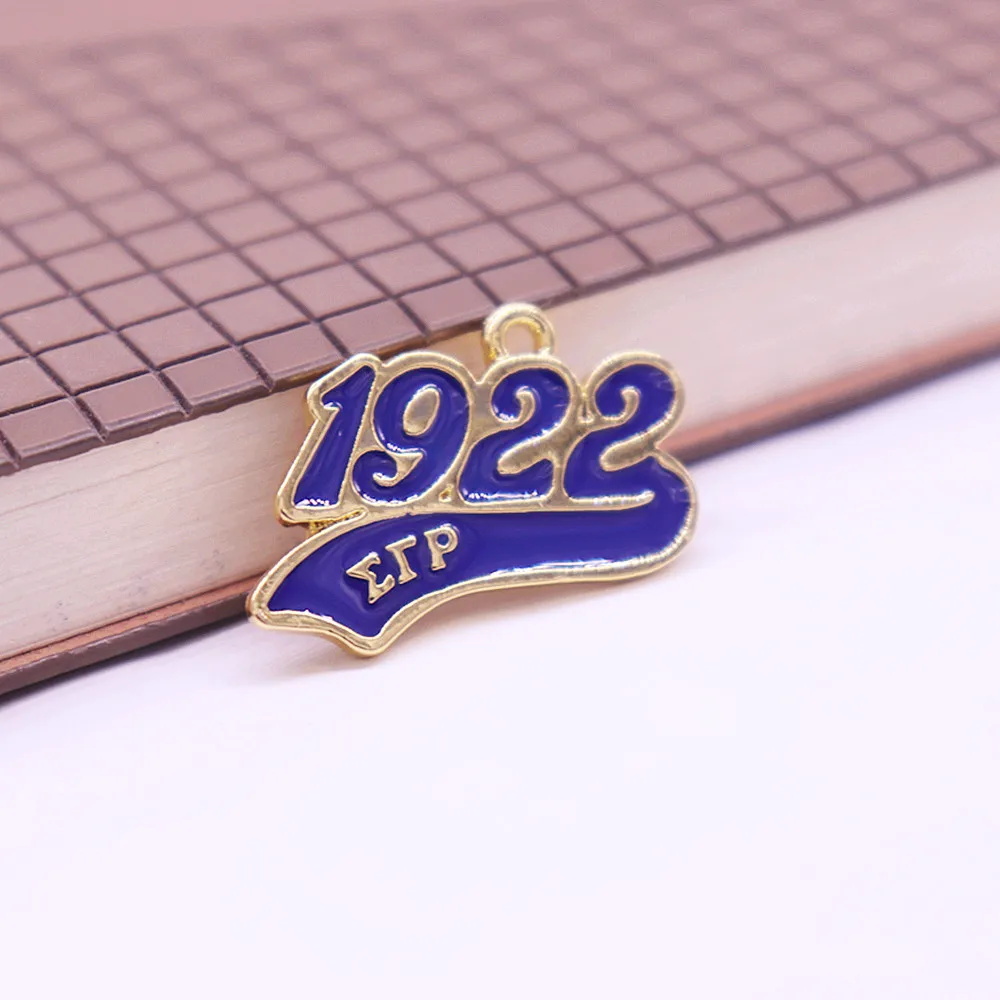 Metal Blue Color Social Group Sigma Gamma Rho 1922 Charm Sorority Pendant For Jewelry Making