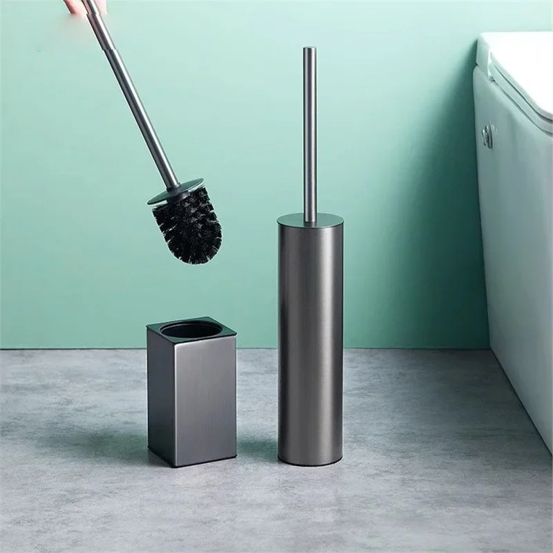 Toilet Brush Holder 304 Stainless Steel Bathrom Toilet Brush Holder Gray/Gold/Black Wall Mounted WC Cleaner Brush Tools